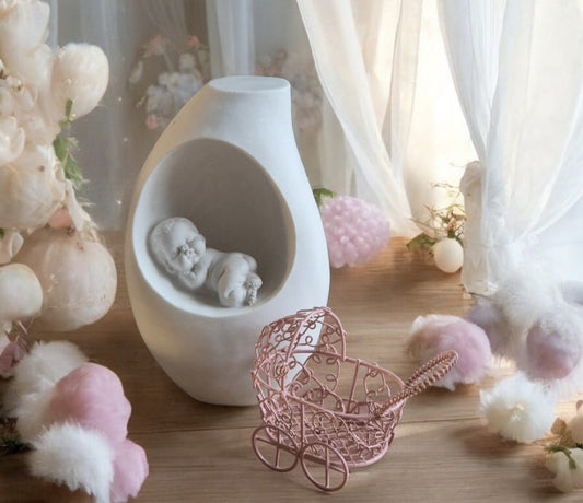 Handgemaakte Geboortesteen van Porseleingips