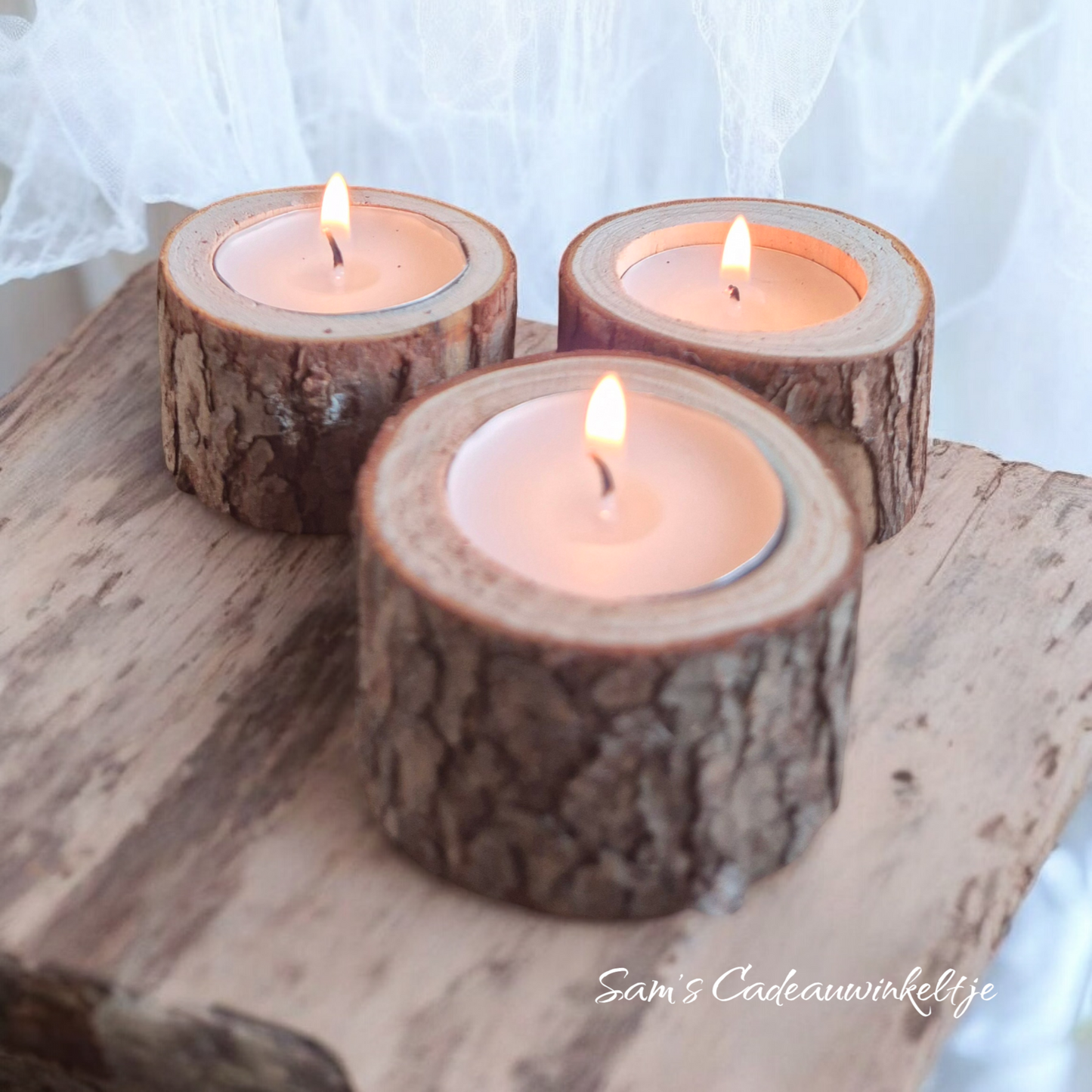 Boomschors waxinlichthouder
